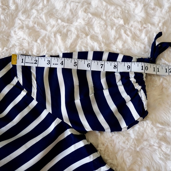 Levis - Half Tie Sleeve Blouse Navy Blue White Striped Size XS - Picture 11 of 11
